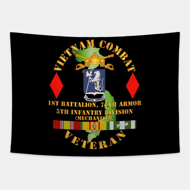 Vietnam Combat Vet - 1st Bn 77th Armor - 5th Inf Div SSI Tapestry by twix123844