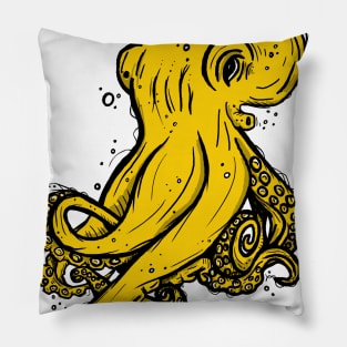Yellow octopus Pillow