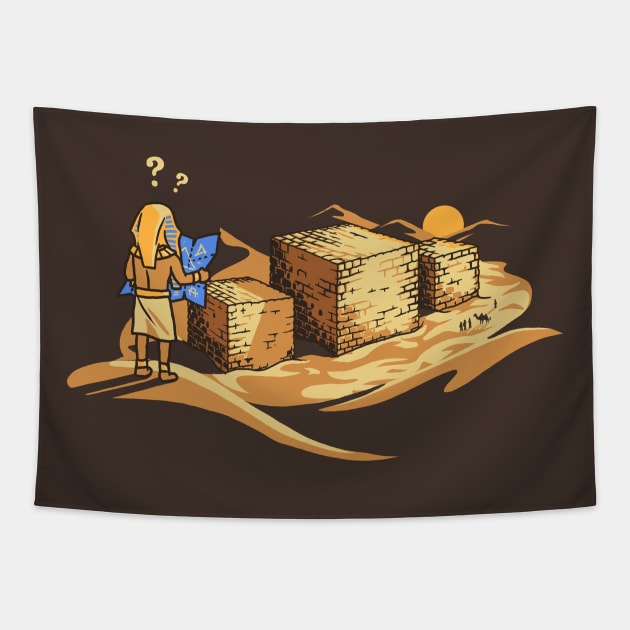 Wrong Calculations Pyramid Egypt Pharaoh Engineer Tapestry by vo_maria