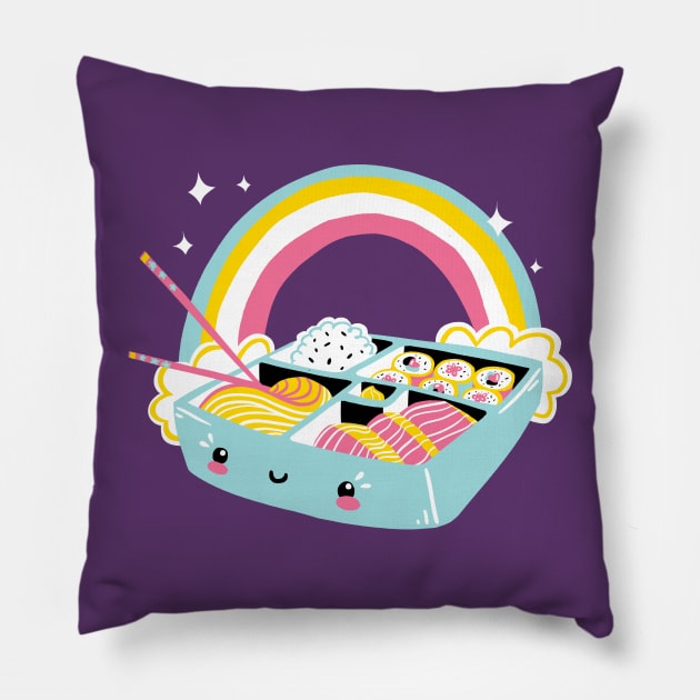 Kawaii Bento Box Pillow by daywears