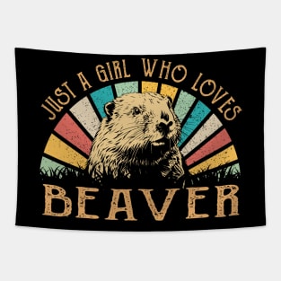 Just A Girl Who Loves Beaver Elegance, Statement Tee Tapestry