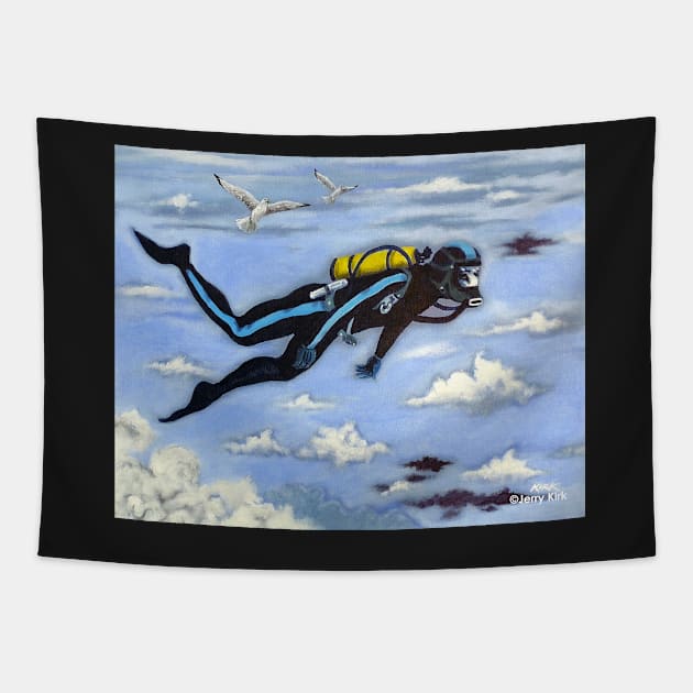 'Coming Up For Air' Tapestry by jerrykirk