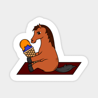 Horse with Waffle Ice Cream Magnet