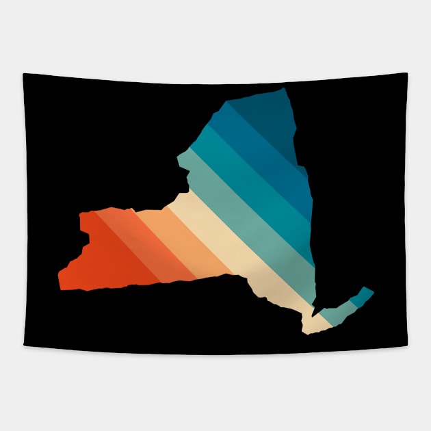 New York State Retro Map Tapestry by n23tees