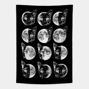 Cat moon phases Tapestry