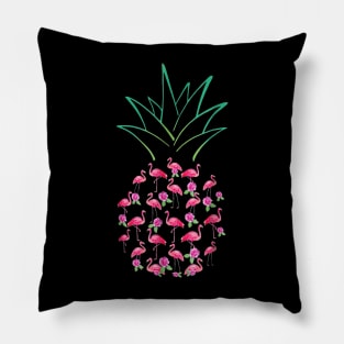 Pink Flamingo Pineapple Pillow