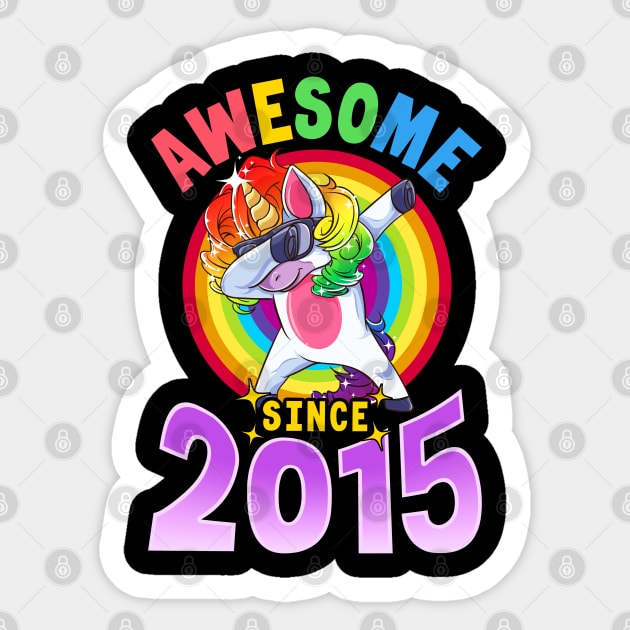 Floss Dance Unicorn Awesome Since 2015 4 Years Old Gift T-Shirt Floss Dance Unicorn Awesome Since 2015 4 Years Old Gift T-Shirt