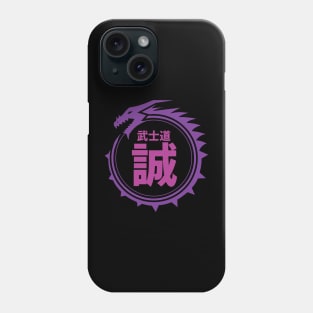 Doc Labs - Dragon / Bushido - Honesty (誠) (Purple) Phone Case