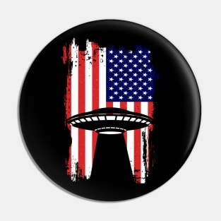American Flag Ufo Alien Pin