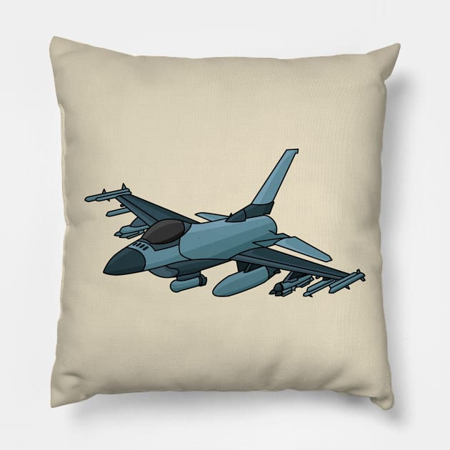 Military fighter jet plane cartoon Pillow by Cartoons of fun