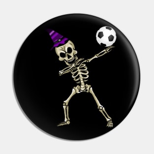 Skeleton Halloween Soccer Witch Hat Pin