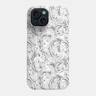 Black and White Flora Pattern Phone Case