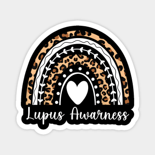 Lupus Awareness Rainbow Leopard Magnet