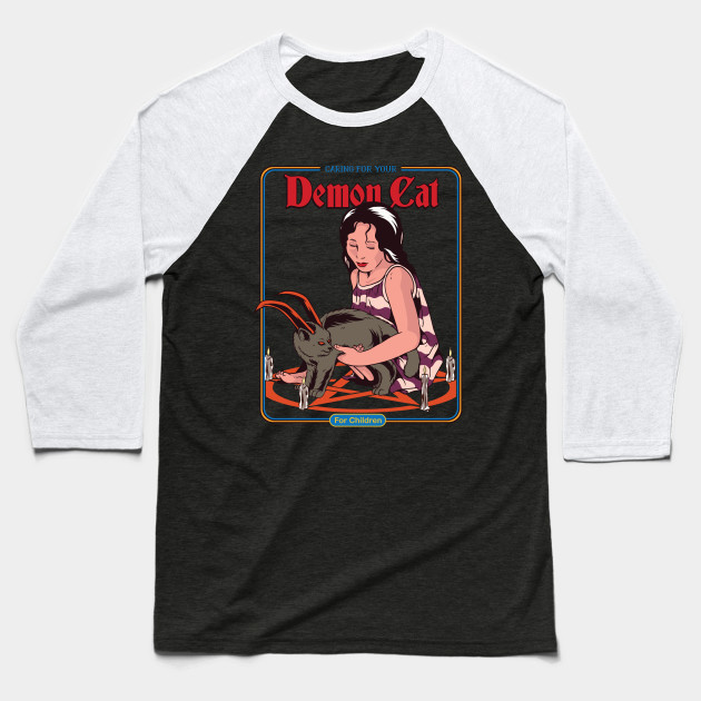 Caring For Your Demon Cat Vintage Parody Demon Cat Baseball