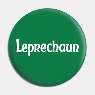 Leprechaun Typograhic Design Pin