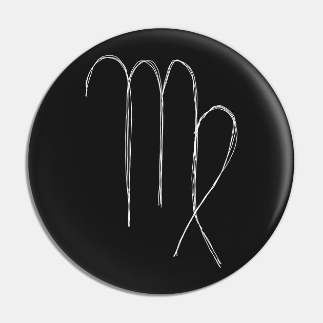 Dark and Gritty Virgo Zodiac Sign (white) Pin by MacSquiddles