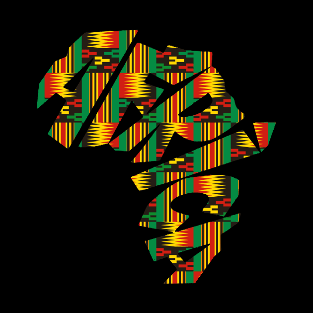 Africa Map with Kente Pattern, African Style by kentevibes