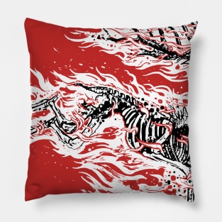 christmas reindeer burning skulls Pillow