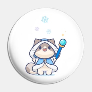 Tiny Ice Mage Kitty Pin