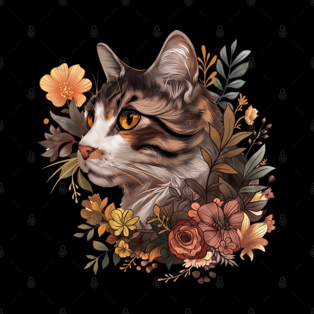 Cat with Flowers Design by Mary_Momerwids