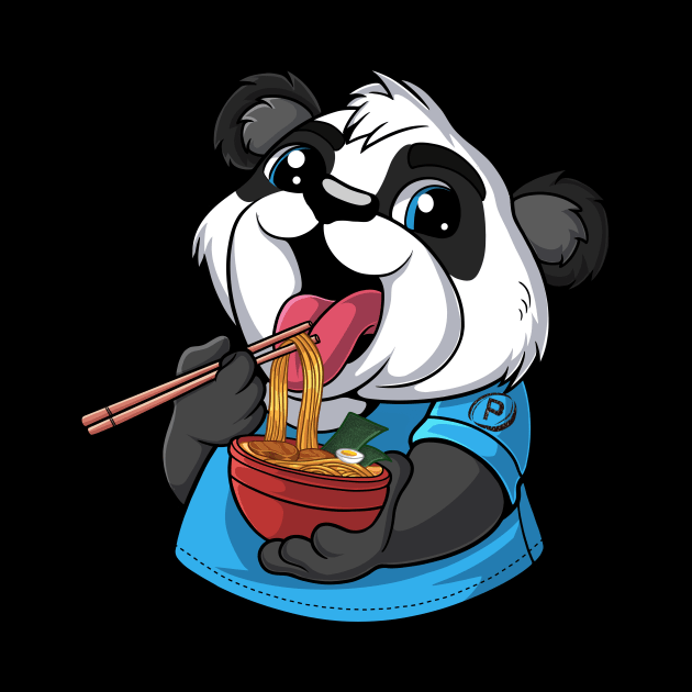 Cute Panda Ramen TShirt by tamagonstudio