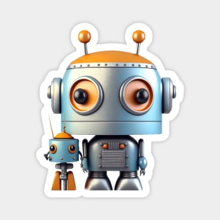 Cute Vintage Robot with Sidekick Magnet