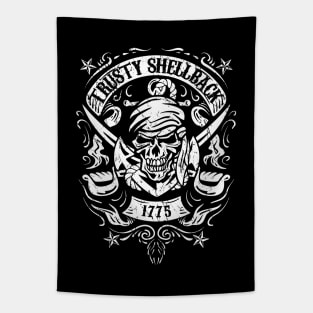 Trusty Shellback Skull and Swords Equator Crossing Naval Art Tapestry