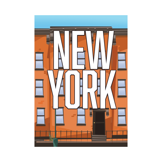 New York Brownstone vacation poster. by nickemporium1