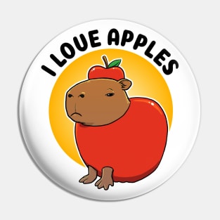 I love apples Capybara Pin