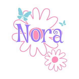 Nora Girls Name Daisy Butterflies T-Shirt