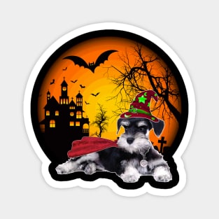 Happy Halloween Miniature Schnauzer Dogs Halloween Gift Magnet