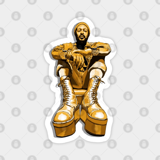 Marvin's Platform Boots- yellow monochrome Magnet by FanboyMuseum