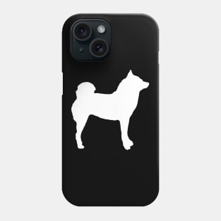 Lilly the Shiba Inu Silhouette - White on Black Phone Case
