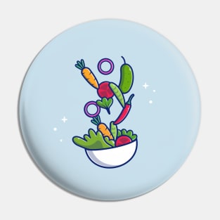 Vegetable Salad Cartoon Pin