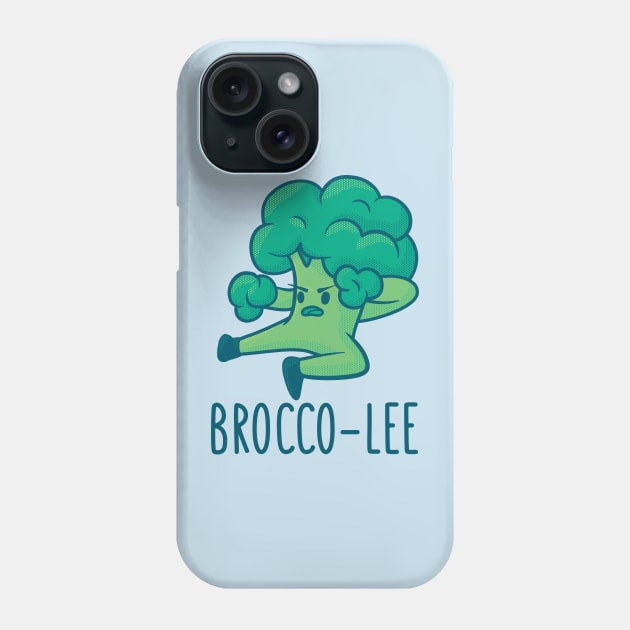 Funny Broccoli Veggie Brocco-Lee Karate Design Phone Case by HiFi Tees