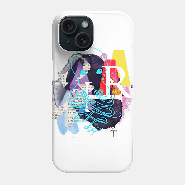 Octopus abstract collage Phone Case by NJORDUR