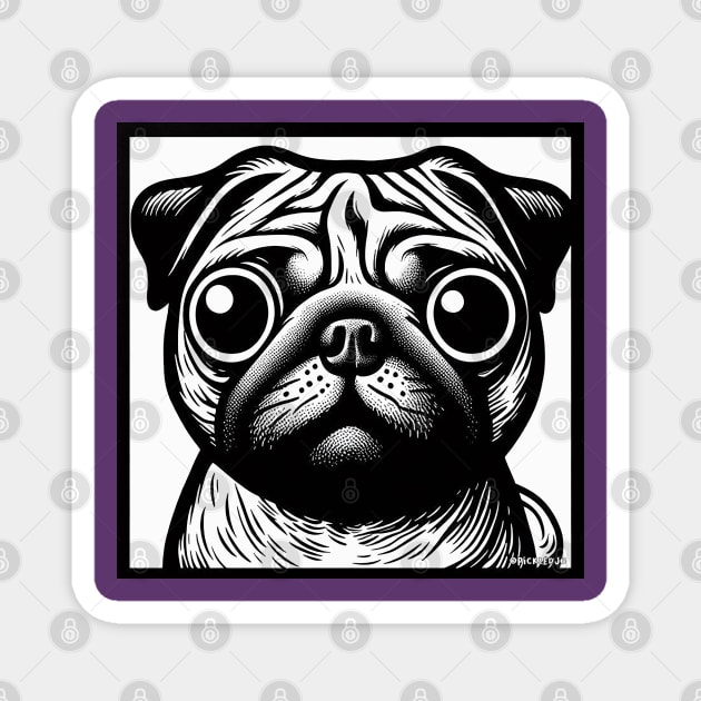 Pug Art Magnet by Sketchy