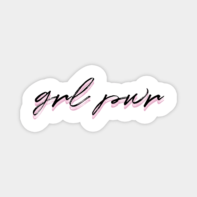 grl pwr light pink Magnet by emilykroll