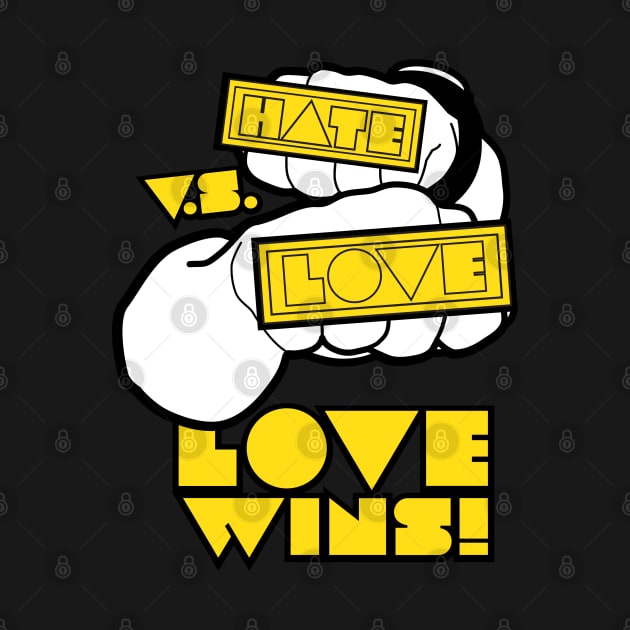 Love vs hate-yellow by God Given apparel