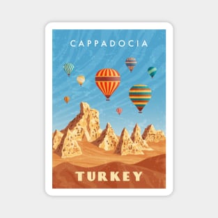 Turkey, Cappadocia - Retro travel minimalistic poster Magnet