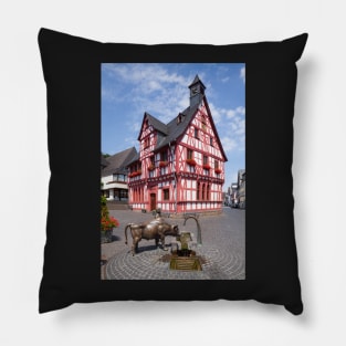 Town hall, old town, Rhens, Middle Rhine, Rhine, Rhineland-Palatinate, Germany Pillow