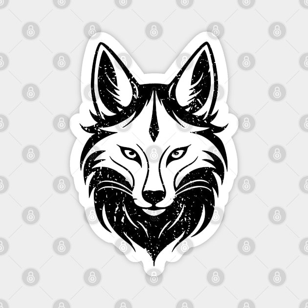 Majestic Fox Head distressed Magnet by NeverDrewBefore