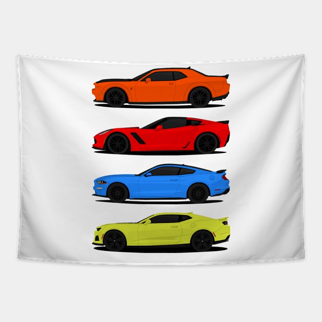 AMERICAN MUSCLE Tapestry by VENZ0LIC