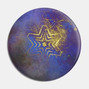 Gold star with purple  mandala Pin