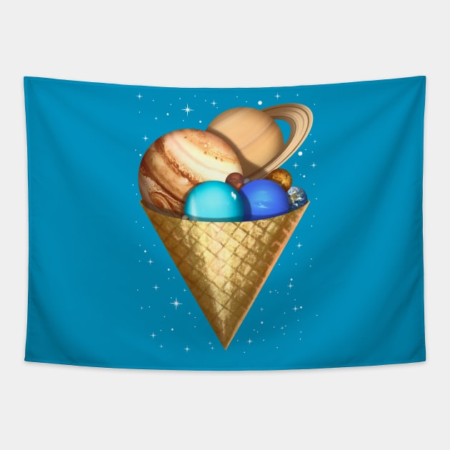 Planetary icecream Tapestry by forsureee