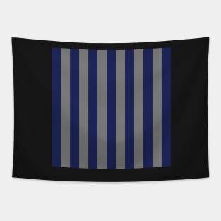 Navy Blue and Gray Stripes, Vertical Awning Stripes Tapestry