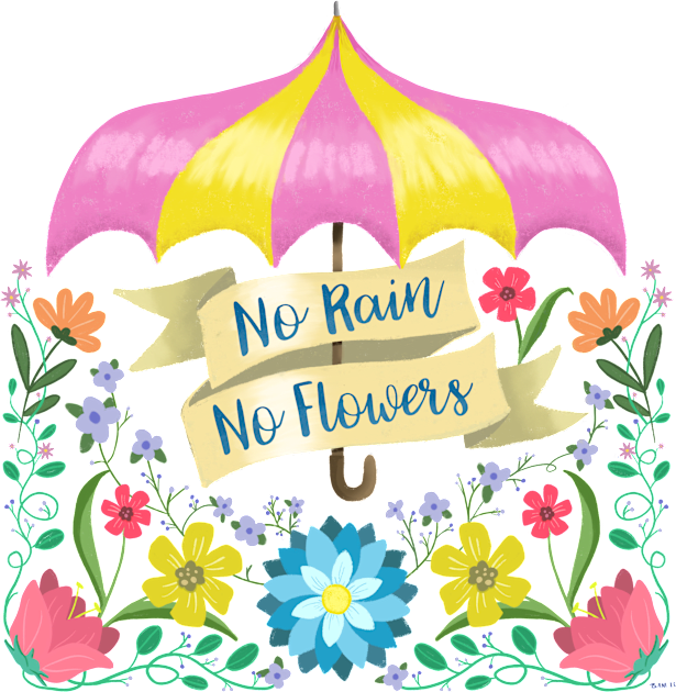 No Rain No Flowers Kids T-Shirt by LittleBunnySunshine