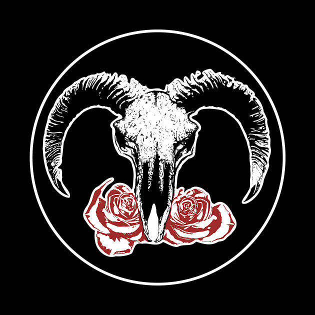 lamb skull and rose by TOTEM clothing
