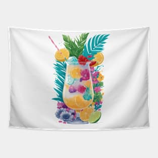 Botanical Elixir - Summer Floral Cocktail Tapestry