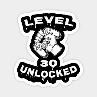 Level 30 Unlocked - Funny Mens 30th Birthday Gamer Magnet